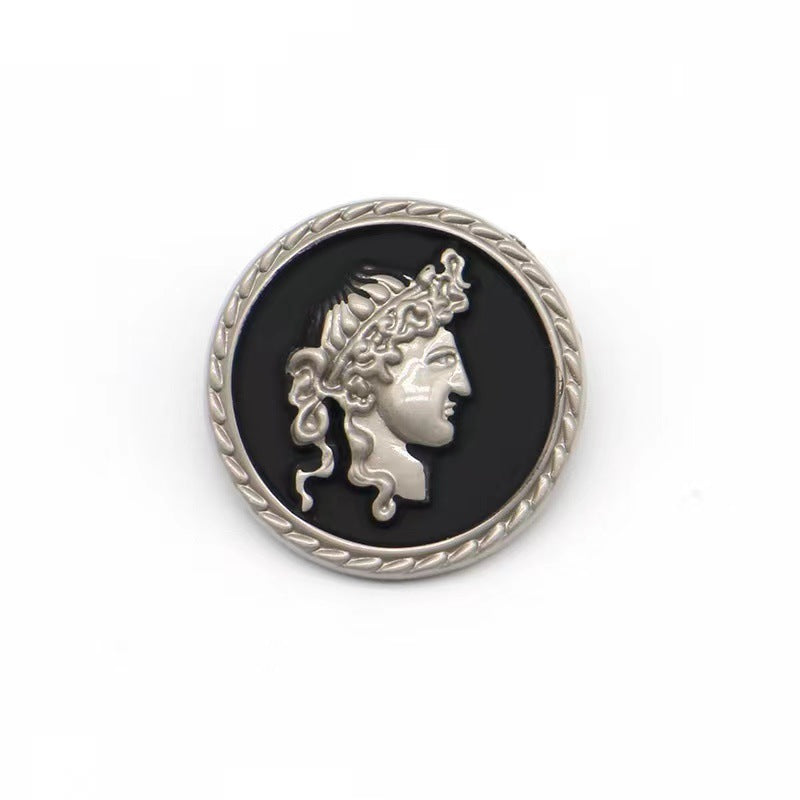 Original Design Fashion Retro Embossed Portrait Button