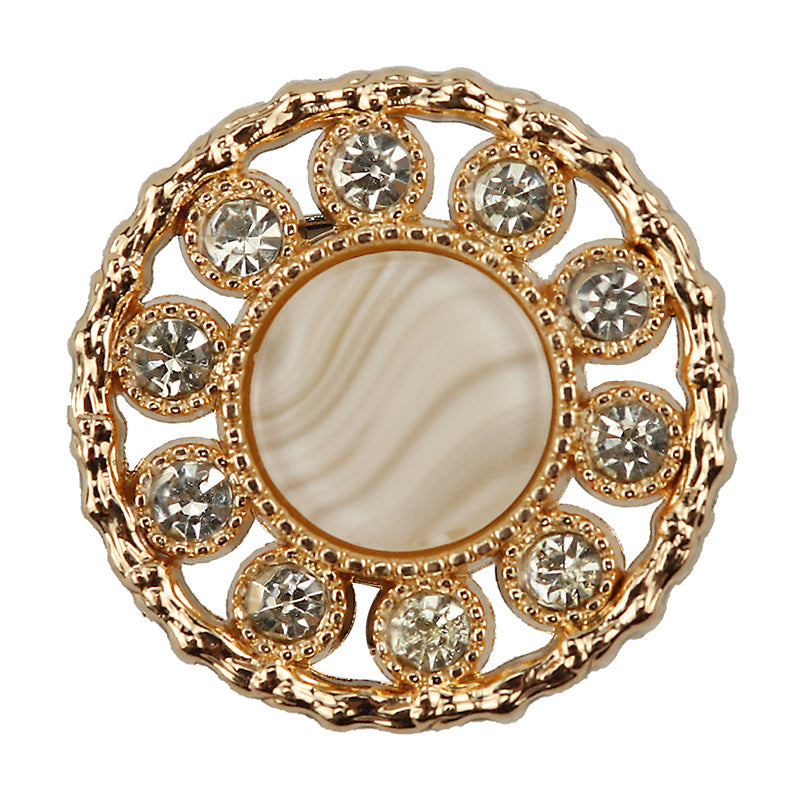 Original Design Round Cutout Rhinestones Metal Button