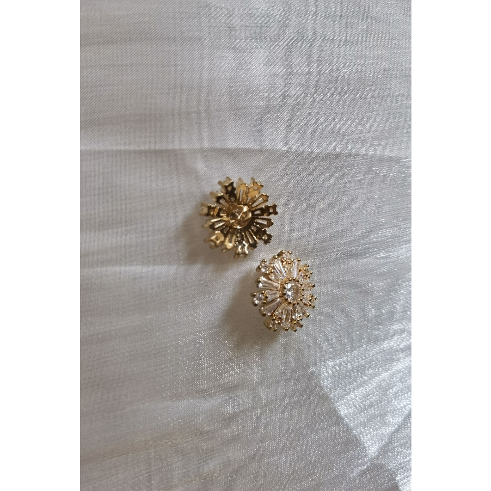 Delicate gold rhinestone snowflake shaped button