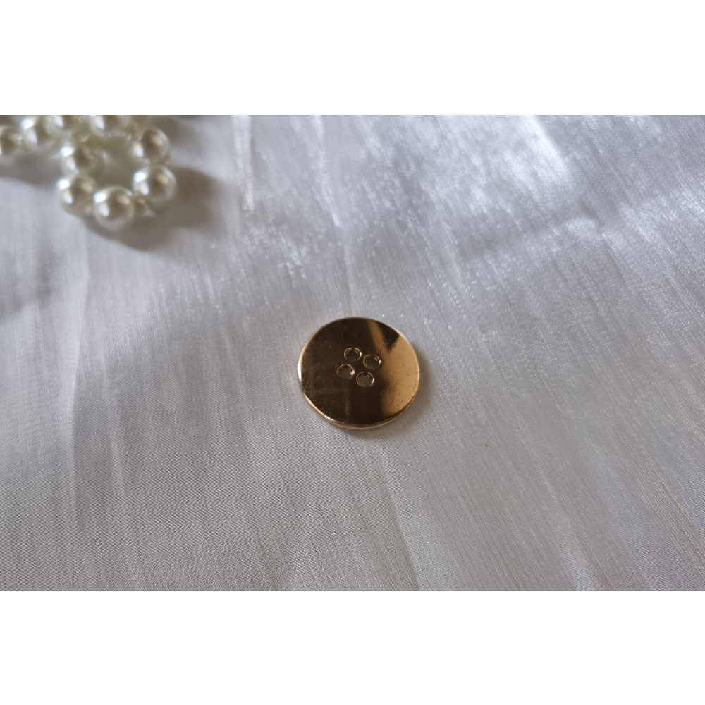 Crushed diamond flat four hole metal button