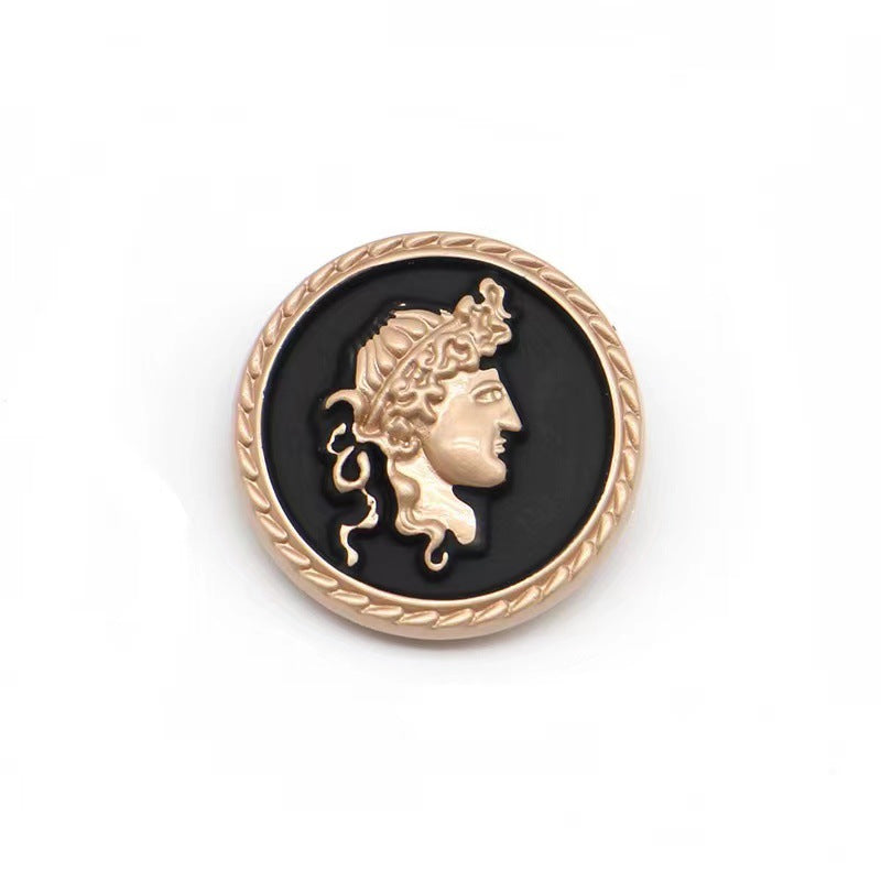 Original Design Fashion Retro Embossed Portrait Button