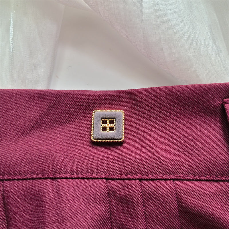 Square Suede Unique Button