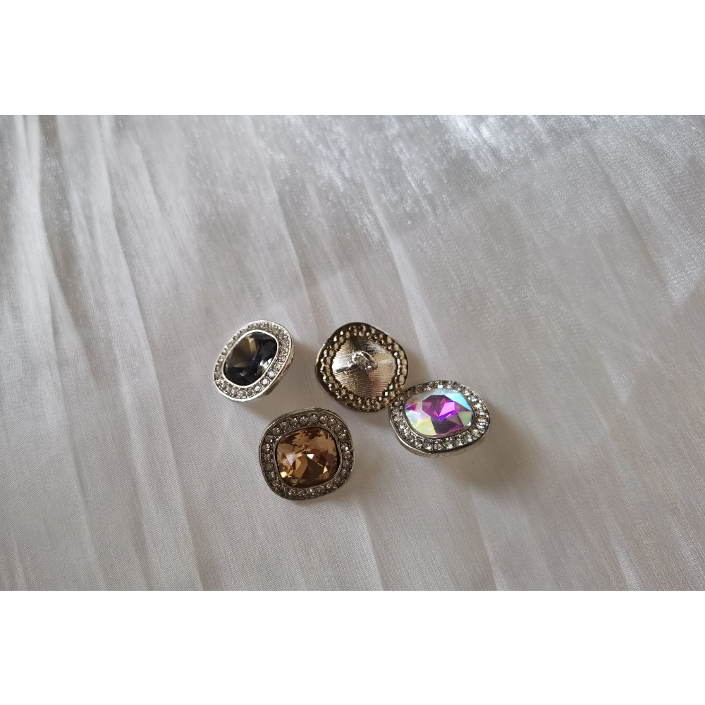 Premium coloured rhinestone metal button collection