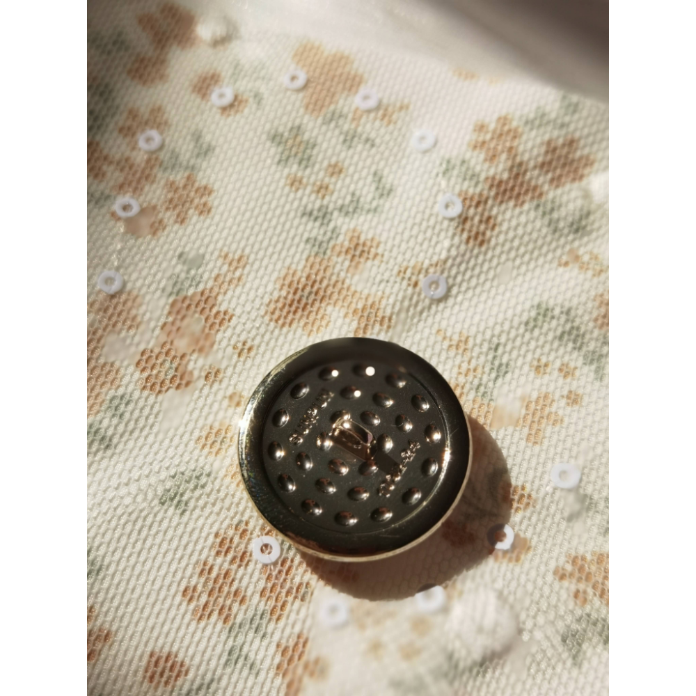 Glossy milk white metal buttons