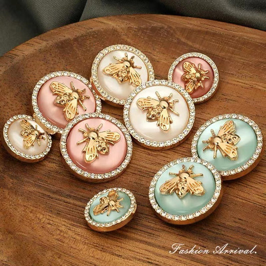 Original Design Bee Studded Button