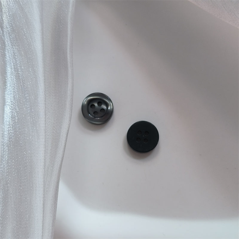 Black Smooth Four-eye Button-down