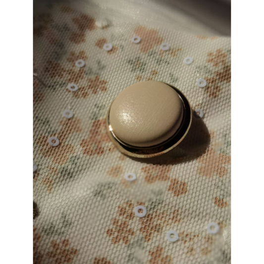 Glossy milk white metal buttons