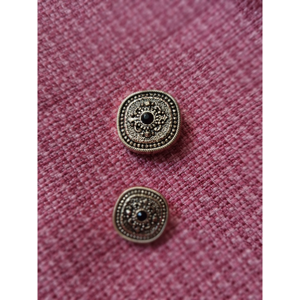 Vintage sophisticated black rhinestone metal buttons