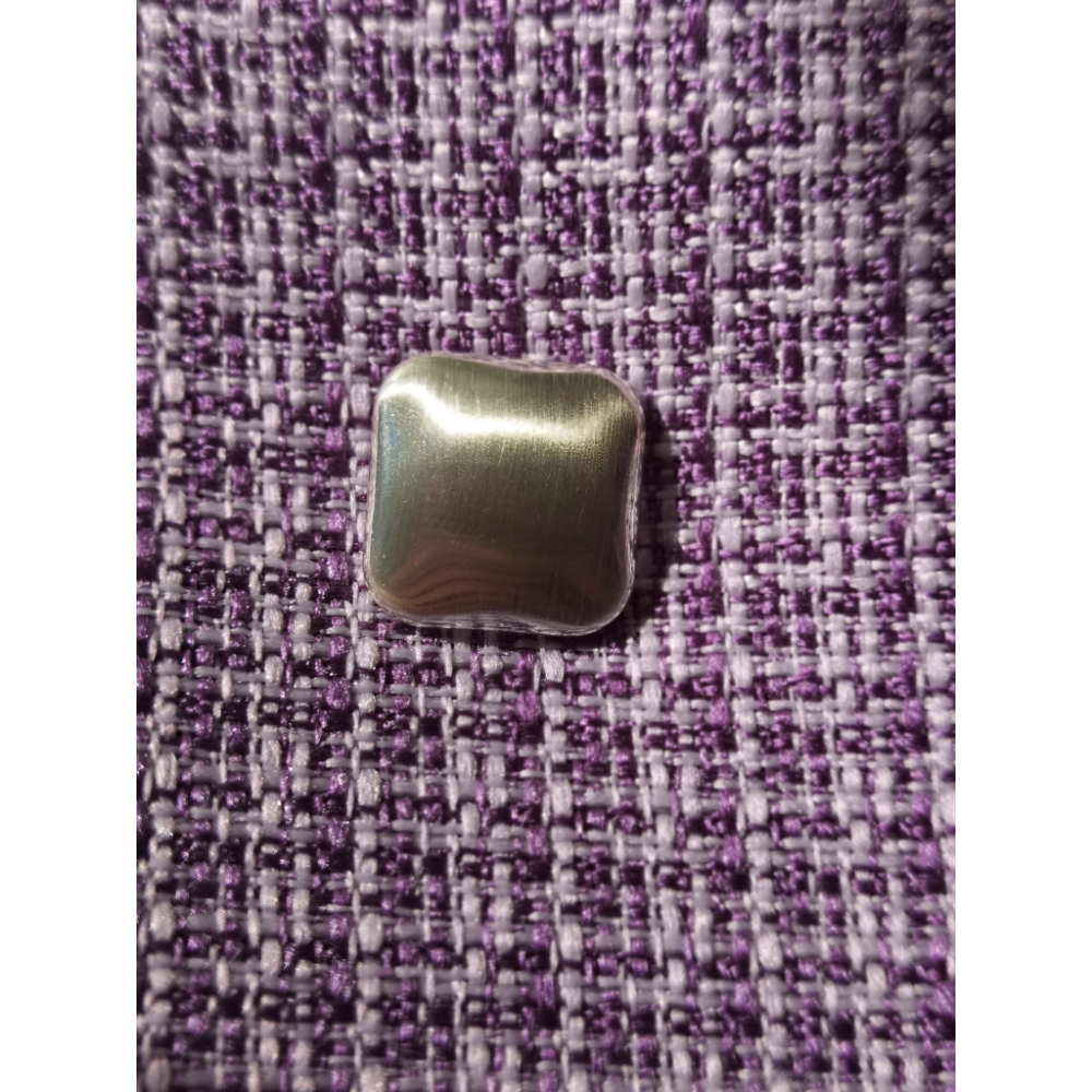 Silver round corner square button