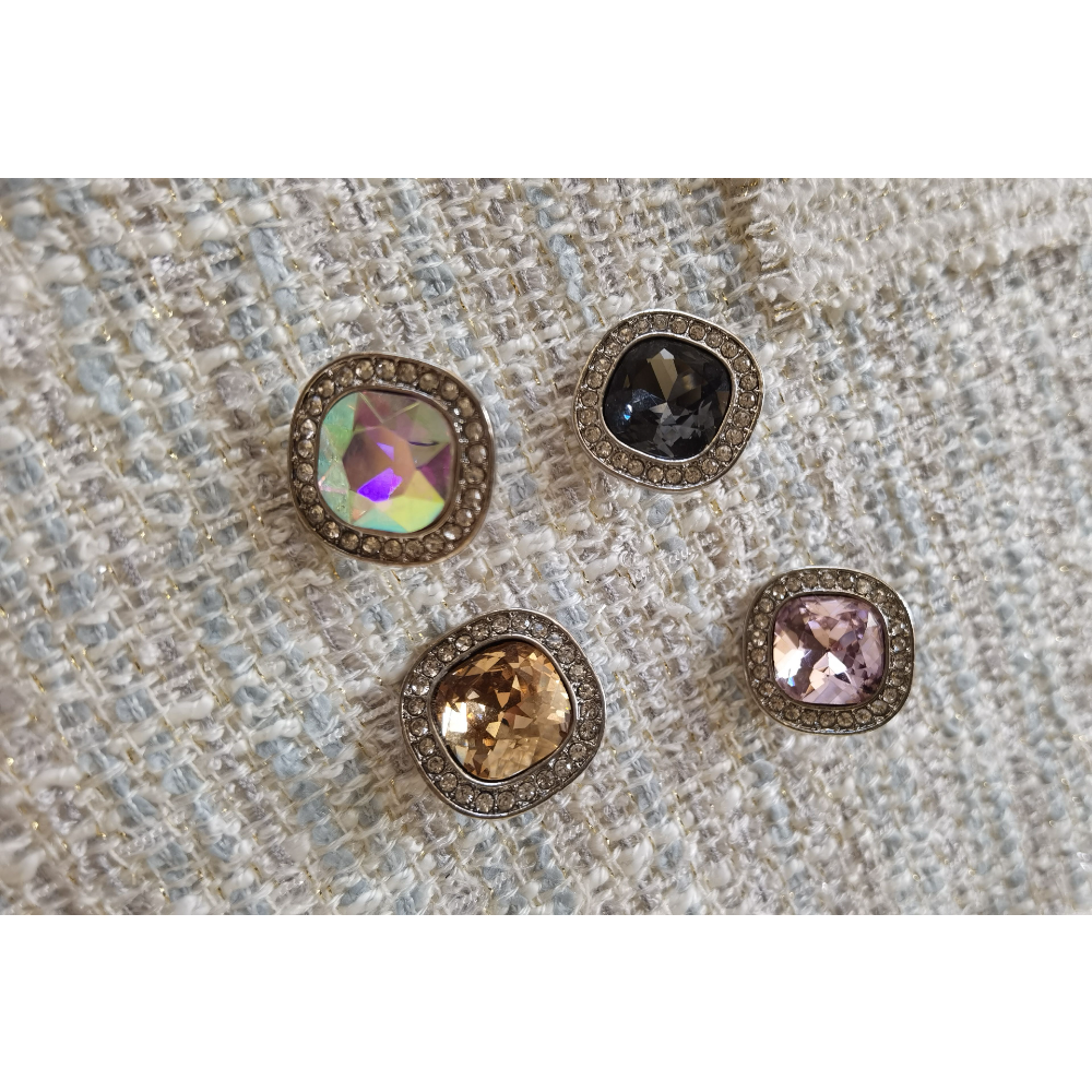 Premium coloured rhinestone metal button collection