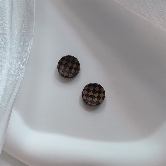 Vintage British Character Checkered Round Button