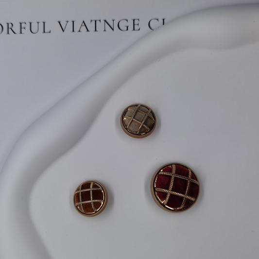 Original Design Velvet Metal Lattice Button