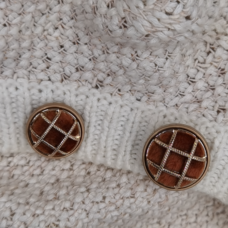 Original Design Velvet Metal Lattice Button