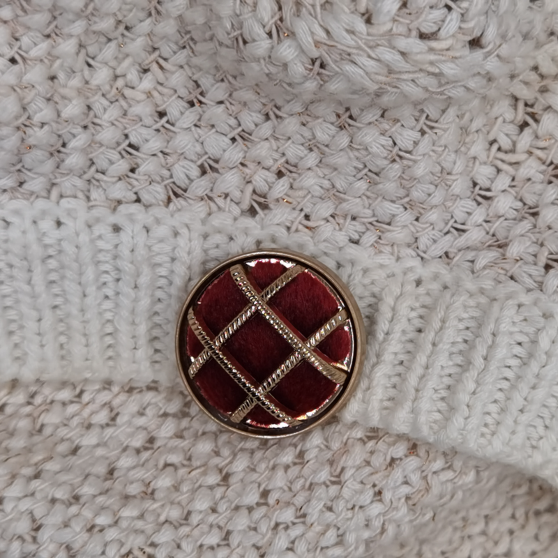 Original Design Velvet Metal Lattice Button