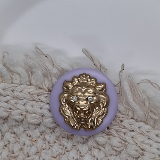 Original Design Purple Lion Face Vintage Buttons