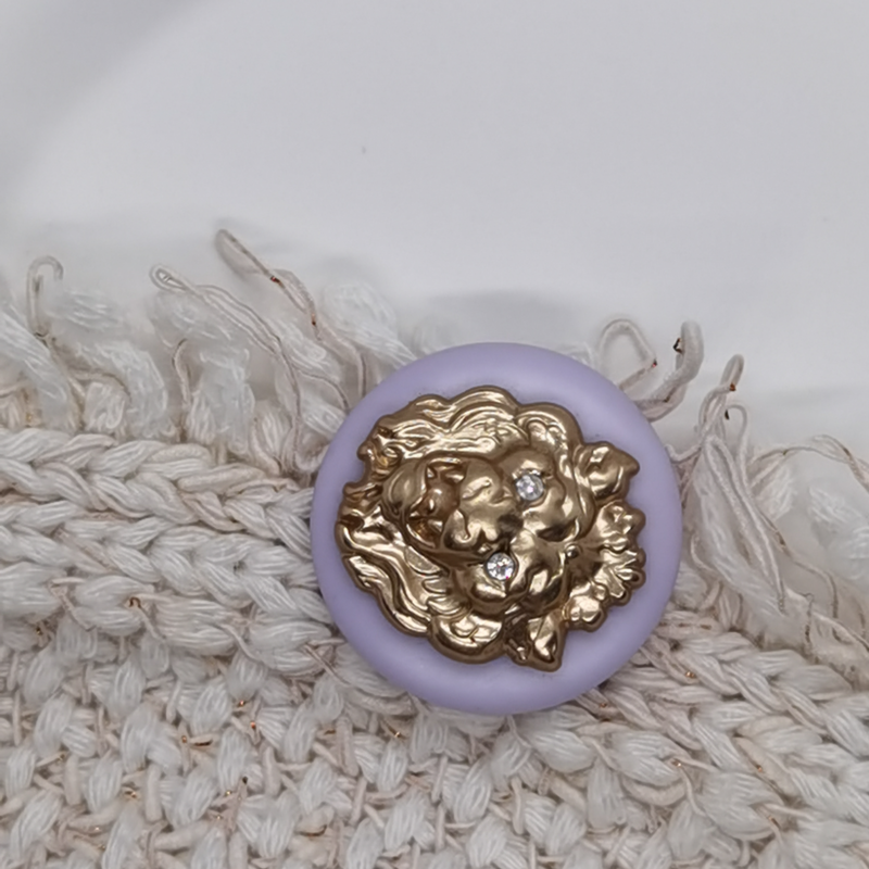 Original Design Purple Lion Face Vintage Buttons