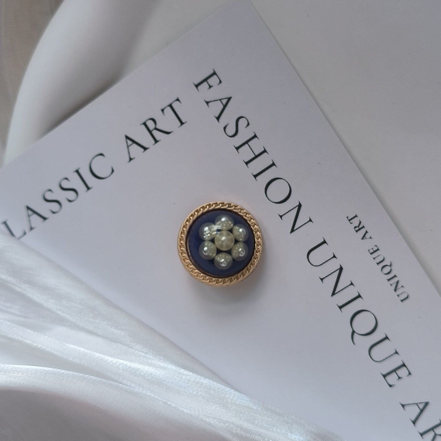 Original Design Royal Blue Pearl Button