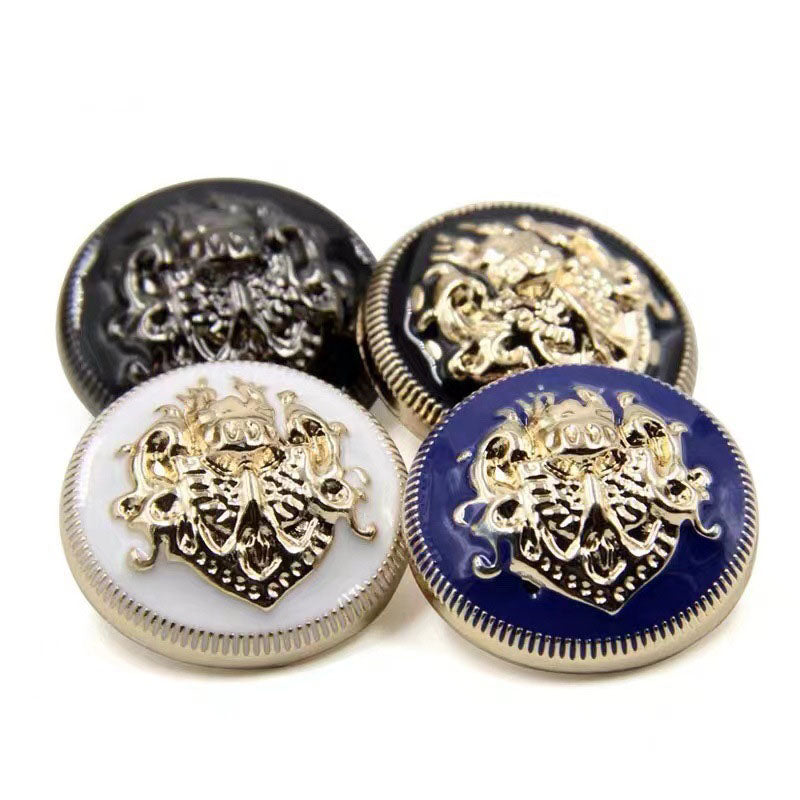 Metal Double Lion British Academy Style Button