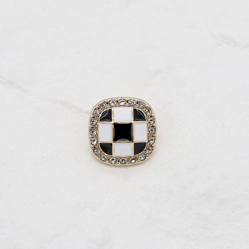 Original Design Small Scented Chequered Metal Diamond Button