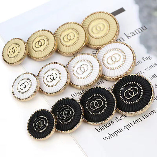 Fashionable Metal Double Round button