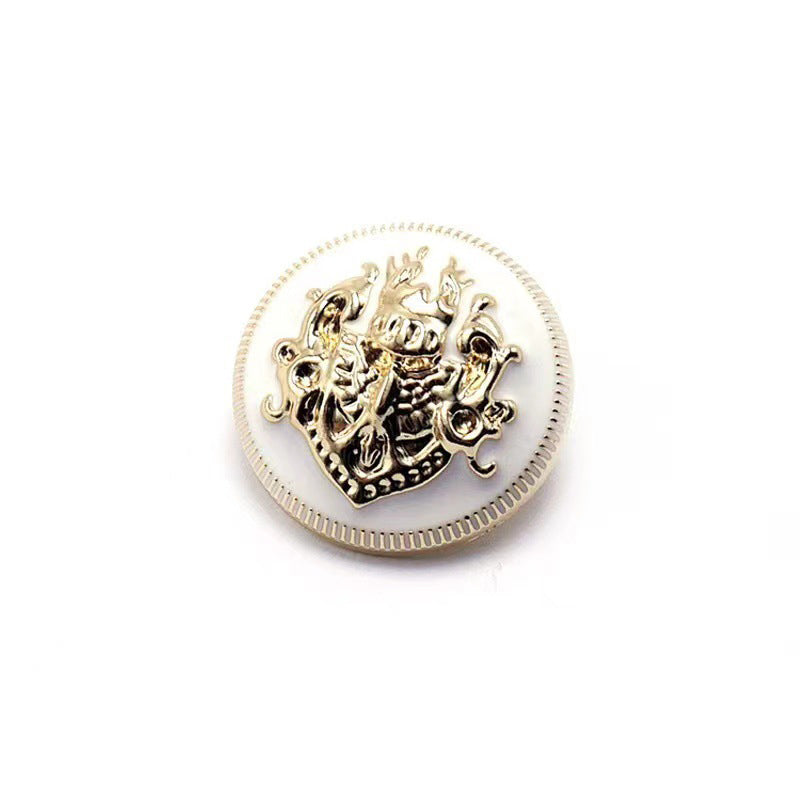 Metal Double Lion British Academy Style Button