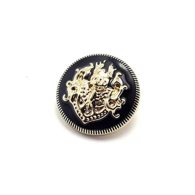 Metal Double Lion British Academy Style Button