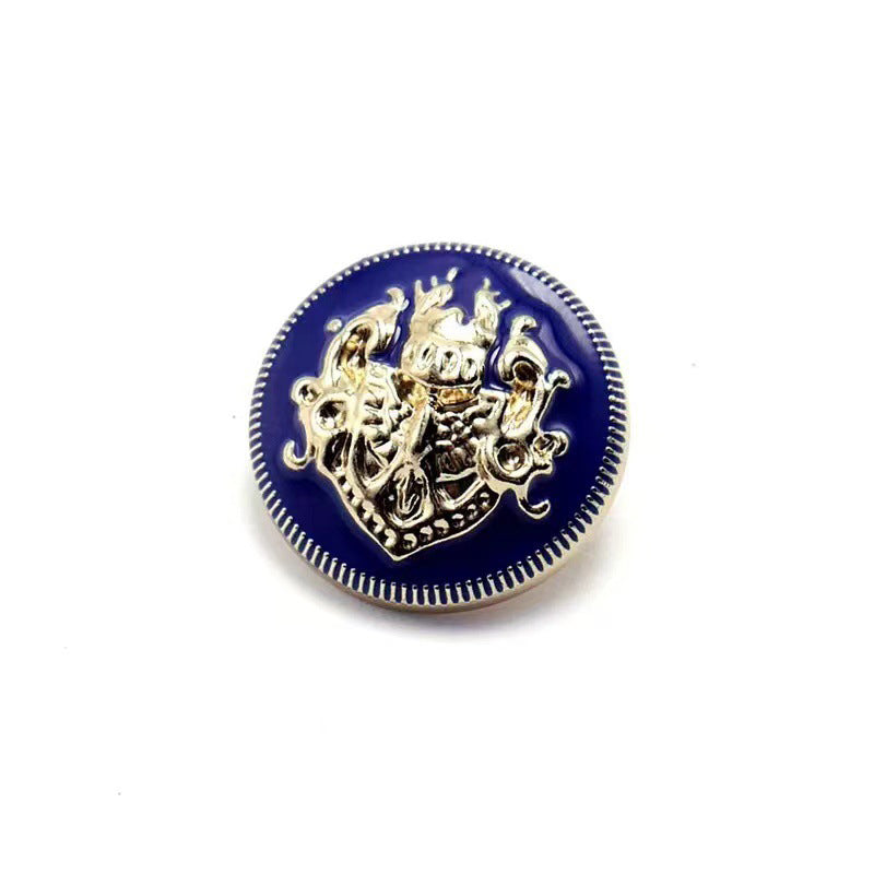 Metal Double Lion British Academy Style Button