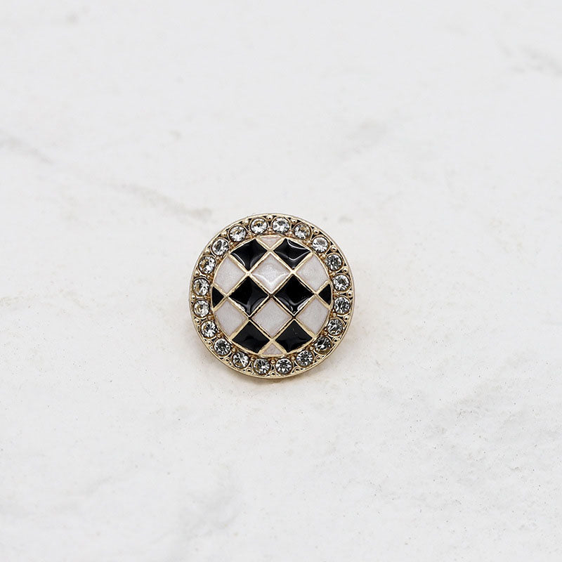 Original Design Small Scented Chequered Metal Diamond Button