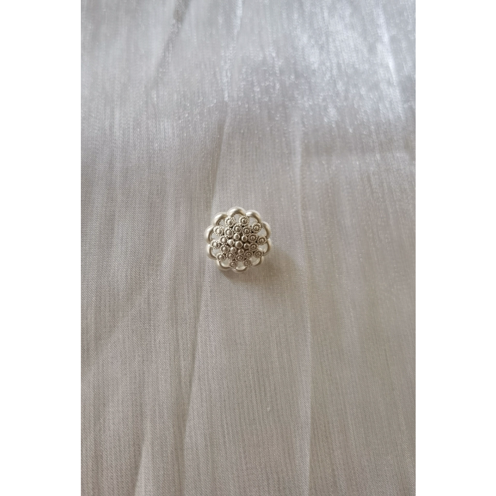 Petal shaped chambray plain white button