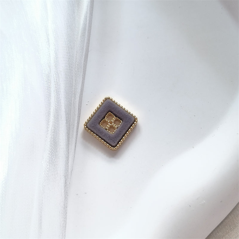 Square Suede Unique Button