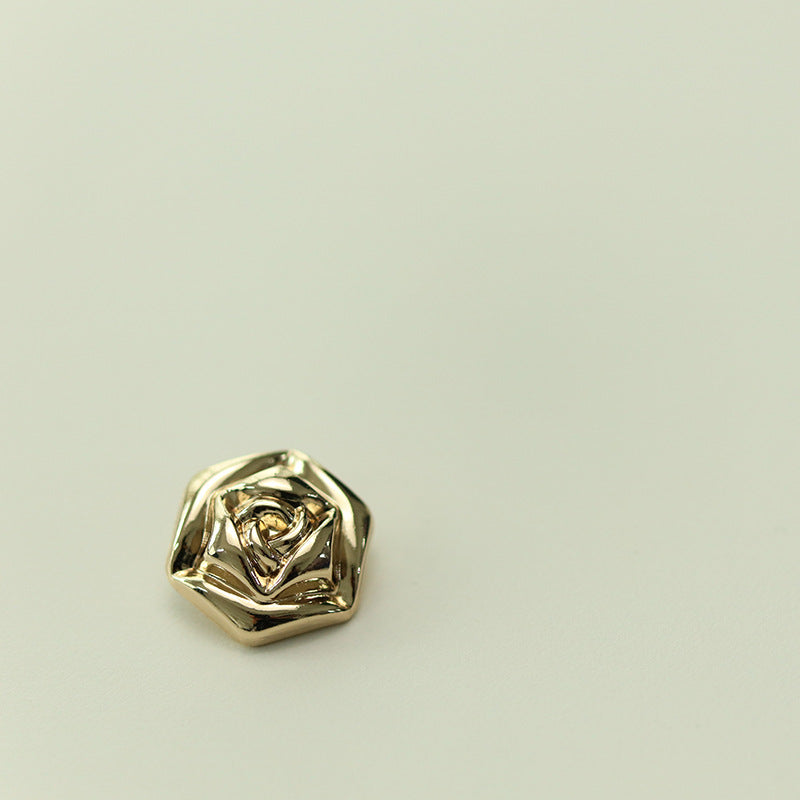 Original Design Vintage Rose Metal Button