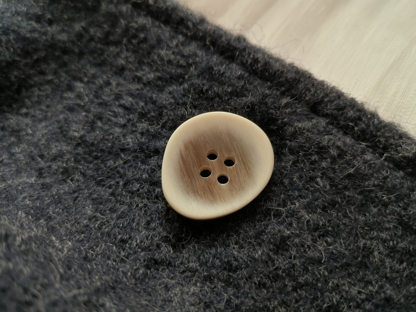 Original oval imitation wood button