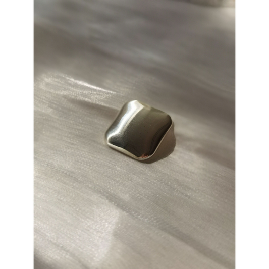 Silver round corner square button