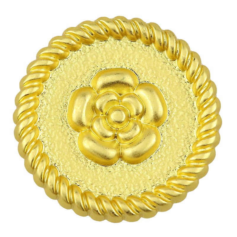 Original Design Vintage Metal Flower Button